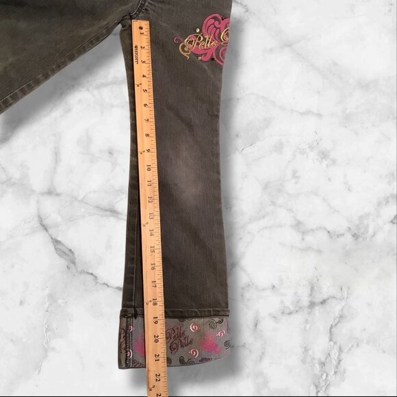 PellePelle Girls Size 6X Black Jeans With Belle Belle Design & Embroidered Cuffs - Picture 16 of 16